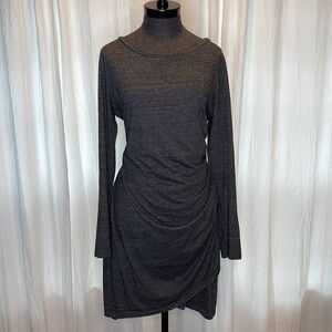 Treasure & Bond Gray Long Sleeve Ruched Side Dress Size 1X
